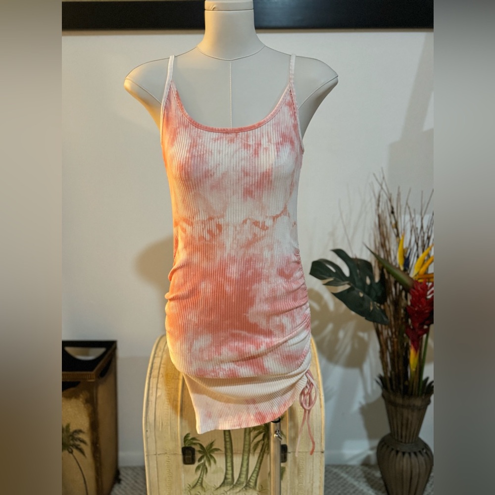 Princess Polly Siana Mini Dress Pink White Women's Bodycon Fitted Ribbed Size 4 - Picture 2 of 9